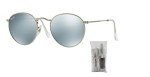 Ray-Ban RB3447 Matte Silver Round Metal Sunglasses