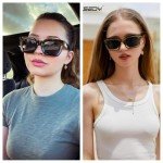 FEISEDY Women's Thick Square UV400 Sunglasses
