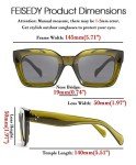 FEISEDY Women's Thick Square UV400 Sunglasses