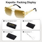 Kepoita Square Rimless Men's Fashion Sunglasses