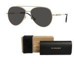 Burberry Women's Light Gold Aviator Sunglasses Bundle