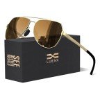 Luenx Polarized Aviator Sunglasses with Flexible Hinge