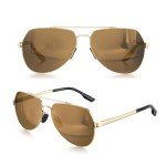 Luenx Polarized Aviator Sunglasses with Flexible Hinge