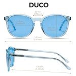 DUCO Retro Round Polarized Sunglasses - Blue Frame