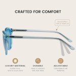 DUCO Retro Round Polarized Sunglasses - Blue Frame