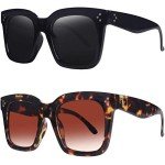 Vintage Designer Oversized Sunglasses - 2 Pack