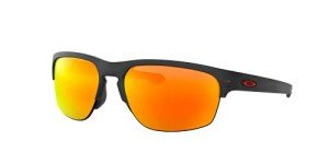 Oakley Sliver Edge Square Sunglasses, Matte Black/Ruby