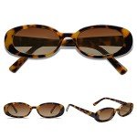 VANLINKER Vintage Oval Polarized Tortoise Sunglasses