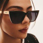 Quay Women's Polarized Cat Eye Sunglasses - Black