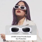 Dollger Retro Rectangle Sunglasses with UV400 Protection