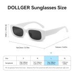 Dollger Retro Rectangle Sunglasses with UV400 Protection
