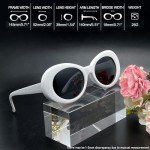 Joopin Retro Oval Clout White Sunglasses with Polarized Lenses