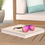 FEISEDY Stylish Rimless Purple Mirror Sunglasses