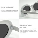 Joopin Retro Oval Clout White Sunglasses with Polarized Lenses