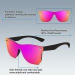 FEISEDY Stylish Rimless Purple Mirror Sunglasses