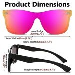 FEISEDY Stylish Rimless Purple Mirror Sunglasses