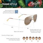 Maui Jim Hauoli XL Gold Aviator Sunglasses