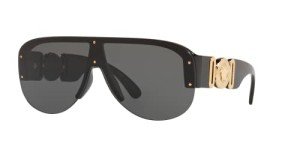 Versace Black Frame Sunglasses with Dark Grey Lenses