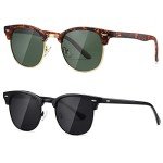 AEVOGUE Polarized Semi-Rimless Retro Sunglasses