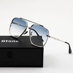 Oversized Square Gradient Aviator Sunglasses for All