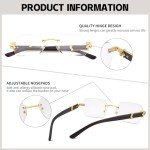 Liu Wen Men’s Retro Rimless Sunglasses 3-Pack