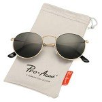 Gold Frame Polarized Round Sunglasses for Women