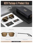 LUENX Polarized Rectangular Aviator Sunglasses for Men & Women