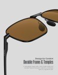 LUENX Polarized Rectangular Aviator Sunglasses for Men & Women