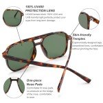 Retro Square Aviator Sunglasses - 70s Vintage Style