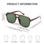 Retro Square Aviator Sunglasses - 70s Vintage Style