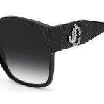 Jimmy Choo Noemi Black Glitter Square Sunglasses