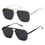 Retro Oversized Polarized Square Sunglasses for All