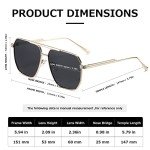 Retro Oversized Polarized Square Sunglasses for All