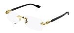 Gucci Gold Rectangular Men's Eyeglasses GG1221O