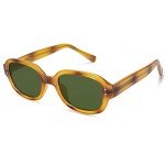 SOJOS Women's Vintage Rectangle Sunglasses - Yellow Tortoise