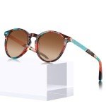 CARFIA Polarized Retro Round Sunglasses for Women