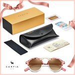 CARFIA Women's Retro Polarized Round Sunglasses