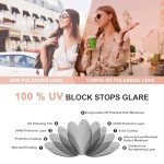 CARFIA Women's Retro Polarized Round Sunglasses