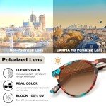 CARFIA Polarized Retro Round Sunglasses for Women