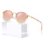 CARFIA Pink Mirrored Polarized Sunglasses for Women