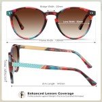 CARFIA Polarized Retro Round Sunglasses for Women