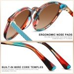 CARFIA Polarized Retro Round Sunglasses for Women