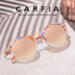CARFIA Pink Mirrored Polarized Sunglasses for Women