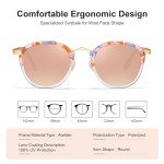 CARFIA Pink Mirrored Polarized Sunglasses for Women