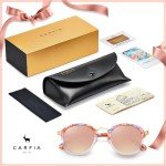 CARFIA Pink Mirrored Polarized Sunglasses for Women