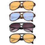 Retro 70s Large Frame Unisex Sunglasses - 4 Pairs