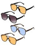 Retro 70s Large Frame Unisex Sunglasses - 4 Pairs