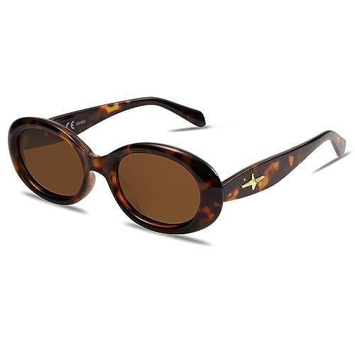 Retro Oval Polarized Sunglasses for Small Faces