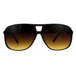 Men's Oversized Racer Sport Sunglasses - Black/Brown