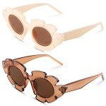 Trendy Cat Eye Floral Sunglasses with UV400 Protection